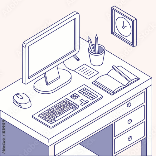 Organized home office setup