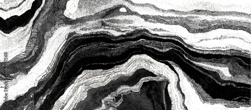 Grunge geological strata background with black and white layered lines. seamless abstract geology layers texture design.