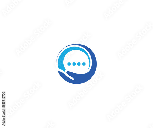 Helping Hand and Chat Bubble Logo