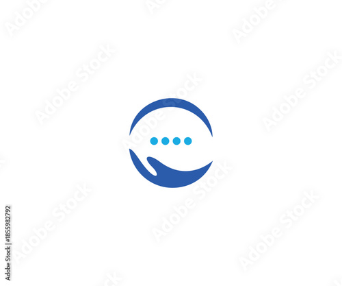 Helping Hand and Chat Bubble Logo