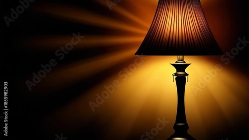 selective focus creative lighting design glowing rays and lamp symbol