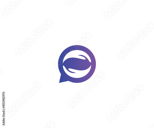 Helping Hand and Chat Bubble Logo