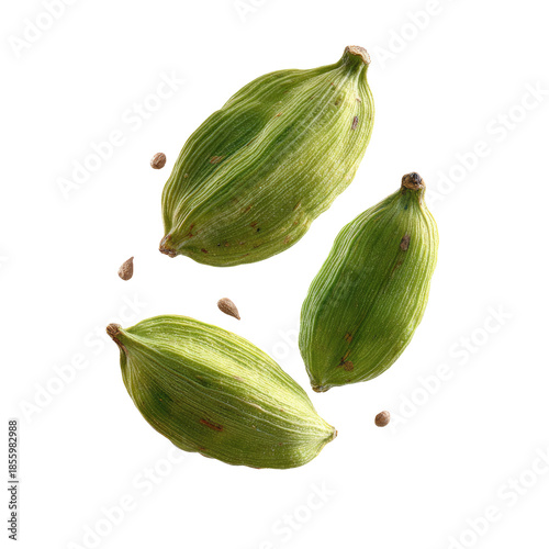 Wallpaper Mural Cardamom Pods with Seeds Falling Isolated on Transparent Background Torontodigital.ca