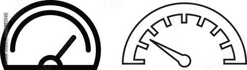 Dashboard speedometer icons set. Performance indicator sign.Rating meter signs.