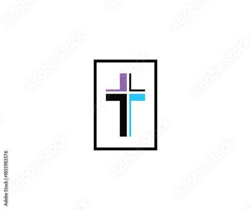 Minimal Cross and Church Symbol Logo, Contemporary Faith Logo Design