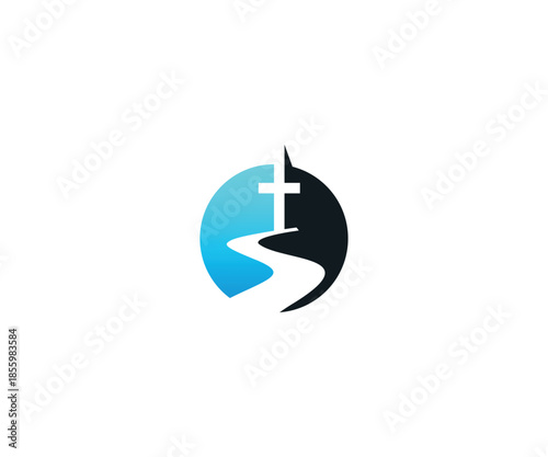 Minimal Cross and Church Symbol Logo, Contemporary Faith Logo Design