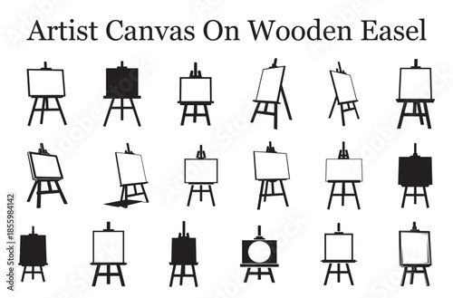 Artist Canvas On Wooden Easel Icon