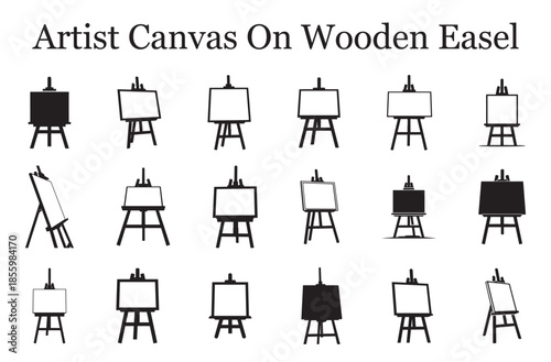 Artist Canvas On Wooden Easel Icon
