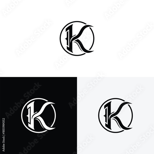 k initial monogram vector icon illustration