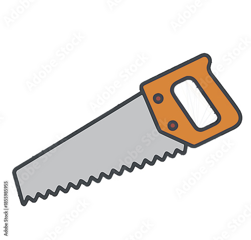Hand Saw Tool Illustration.