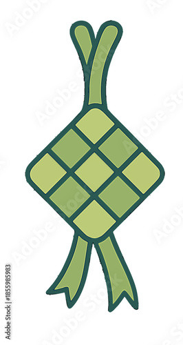 Ketupat Rice Dumpling Illustration.