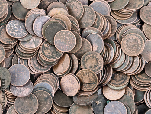 Antique change stock photo, Coins collection, old and new coins all over the world.