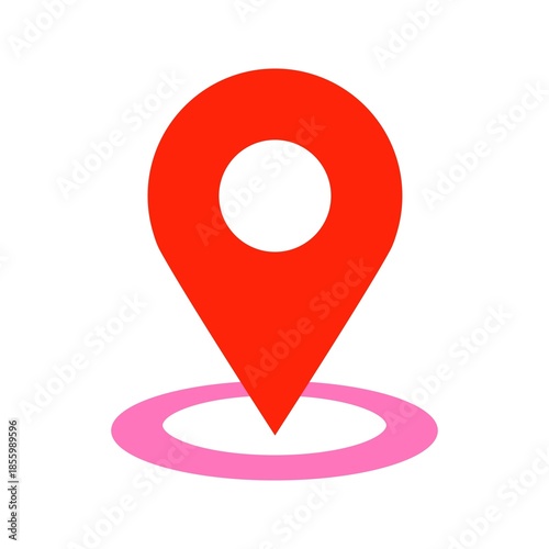 Free Download Red Map Location Pin Icon with Pink Target Ring on White Background - GFXLoad