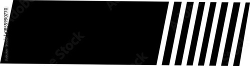 Black Racing Stripes Flat Style Vector Icon Speed Mark Symbol and Dynamic Outline Graphic Featuring Motion Lines, Chevron Arrows and Fast Design Elements