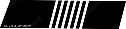 Black Racing Stripes Flat Style Vector Icon Speed Mark Symbol and Dynamic Outline Graphic Featuring Motion Lines, Chevron Arrows and Fast Design Elements