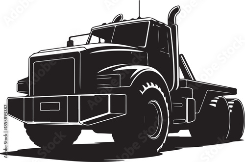 Heavyduty tow truck illustration with detailed design elements
