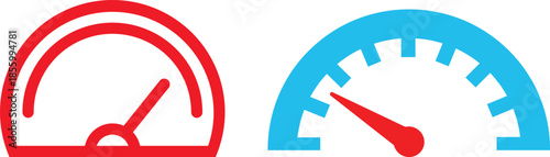 Dashboard speedometer icons set. Performance indicator sign.Rating meter signs.