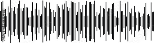 Monochrome Digital Sound Wave Equalizer or Audio Waveform Display Isolated