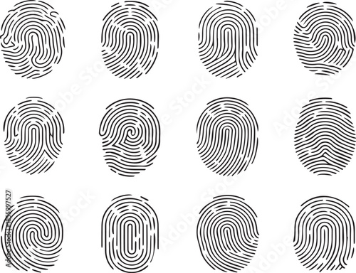 Set of fingerprint icon in vector style on white background. Set of fingerprint scanning icon sign – stock Fingerprint scanning icon sign.
