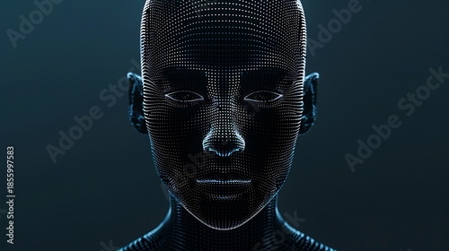 Face Recognition Grid Scanning Empty Silhouette