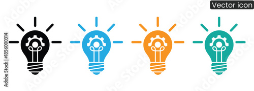 Vibrant light bulb icons symbolizing innovation and creative ideas for business and technology