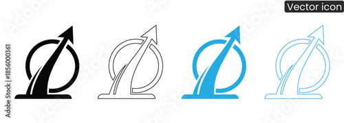 A set of modern arrow icons in various colors, symbolizing growth and progress in business and design
