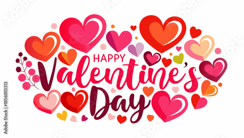 Happy valentine's day hearts Vector