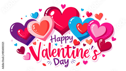 Celebrate valentine's day with colorful hearts Vector