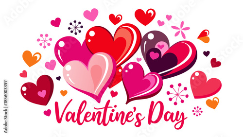 Colorful hearts celebrate valentine's day Vector