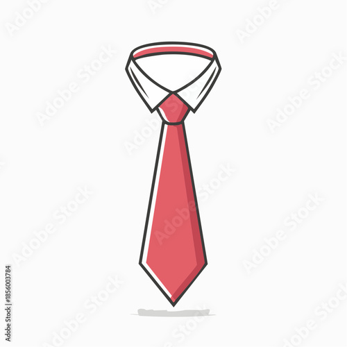 Minimalist Illustration of a Businessman's Tie in a Simple Line Drawing Style