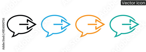 Vibrant speech bubble icons with arrows for dynamic communication