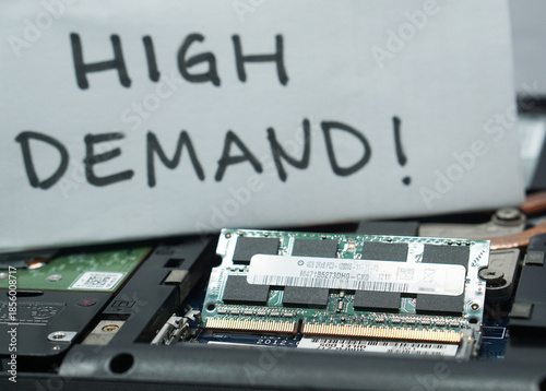 High Demand Concept: RAM Module and Handwritten Sign