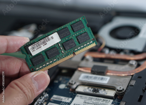 Technician Checking RAM Module FRU Number