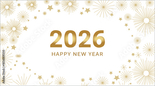 Happy New Year 2026 Gold Background