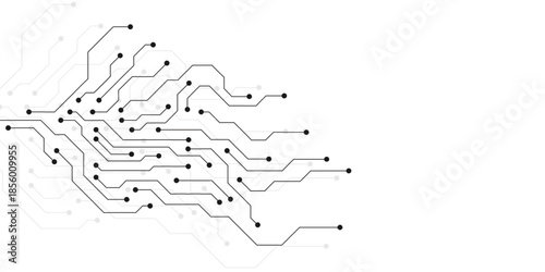 Digital circuit board abstract background. Minimalist motherboard technology texture. Semiconductor and computer processor concept. Vector