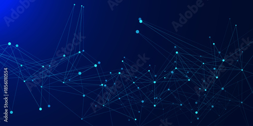 Abstract neural network and scientific research background. Futuristic tech structures, binary steam design. Vector