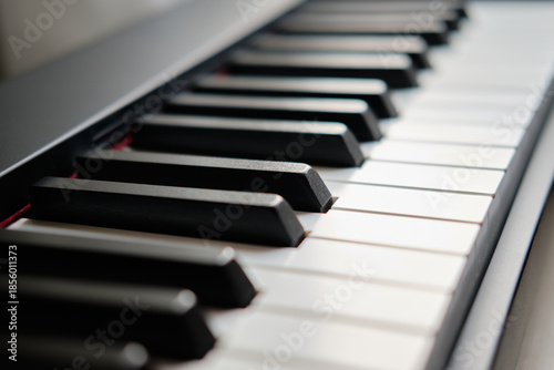Close up of piano keys, partially shown