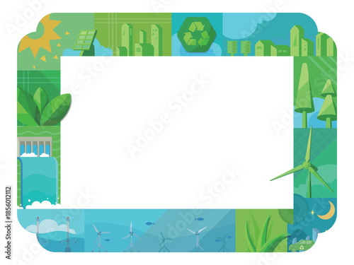 ECO frmae collect the different elements about environmental vector illustration graphic EPS 10
