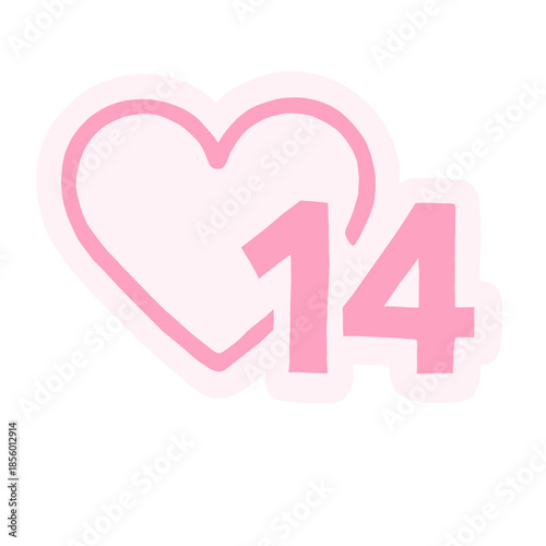 Pink 14 corazón.