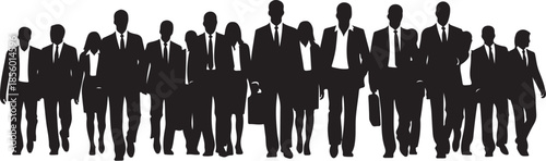 Business Team Walking Together Silhouette

Corporate Professionals Group Illustration

Office Colleagues in Formal Wear Silhouette