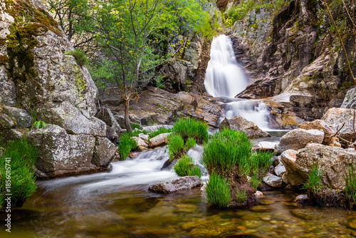 Cascada del Purgatorio, waterfall near Rascafria, Sierra de Guadarrama National Park, Madrid, Spain