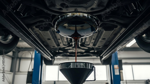 detail of a automobile oil changing 