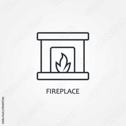 Fireplace, Flame, Fire Icons. Professional pixel-perfect icons. EPS 10 format.