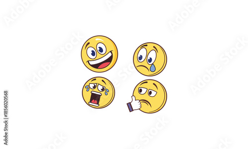 Emoji Set Icon Design – Fun Cartoon Emoticons Collection