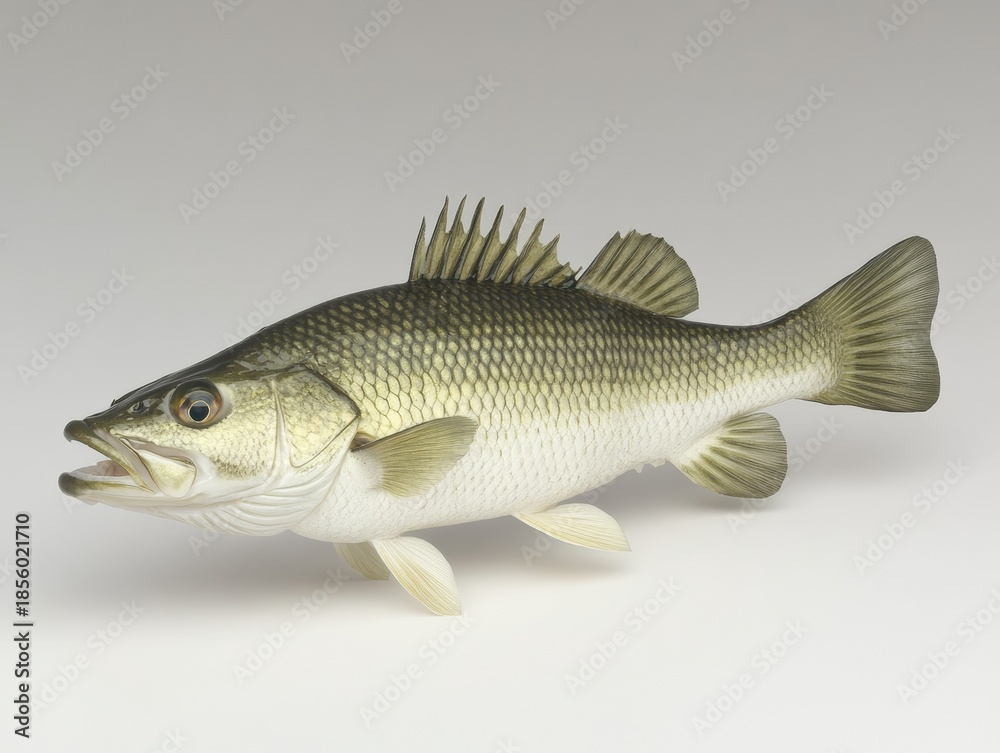 Fototapeta premium Selective focus. Fresh sea bass displayed for culinary and seafood preparation