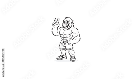 Gorilla Clipart Illustration – Wild Primate Animal Vector