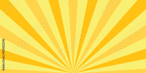 Sunrise sunbeam rays, yellow lines background, light