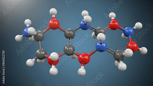 Adenine Molecular Structure 3D Illustration Science