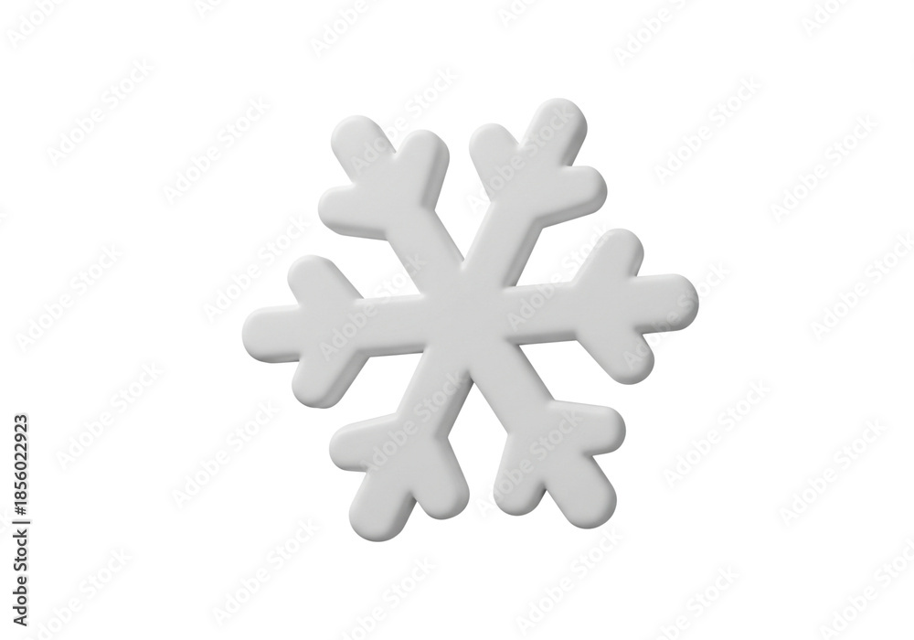 Obraz premium Isolated White Snowflake Symbol Against a Clean White Background