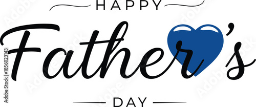 Heartfelt Happy Father's Day greeting with blue heart